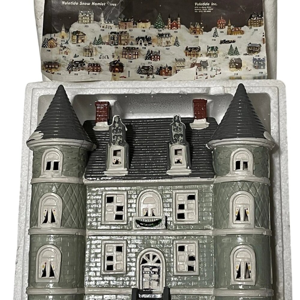 Yuletide Snow Hamlet “Lakeside Mansion - 723” 1988 PORCELAIN Lighted